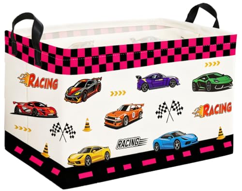 Image of Rectangle Kids Baskets Car Basket Cute Storage Bin Organizer Boys Box for Room Decor Gift Basket(Car)