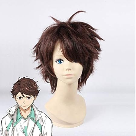 Amazon Co Jp ハイキュウ 及川徹コスプレウィッグ35cmショートストレート耐熱合成ヘアウィッグマンボーイアニメコスチュームパーティーウィッグブラウン 及川徹 ビューティー