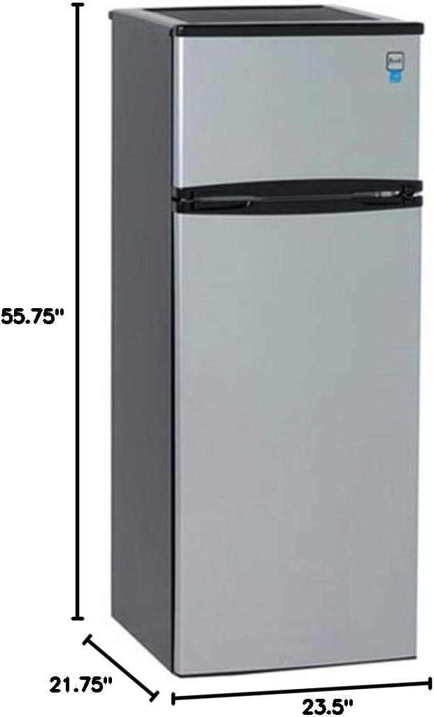 Avanti RA7316PST 2-Door Apartment Size Refrigerator, Black with Platinum Finish, 7.4 cubic feet