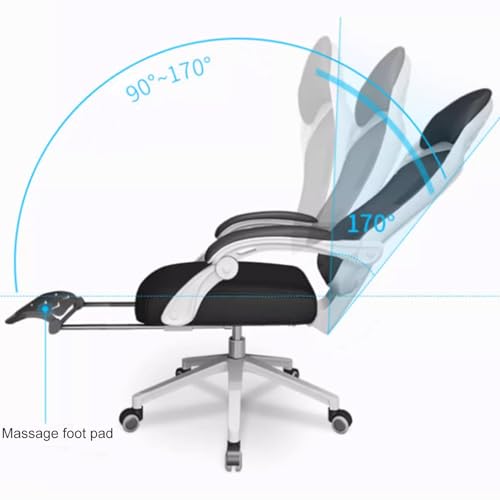 Chaise de bureau ergonomique pour jeux vidéo avec repose-pieds - 6