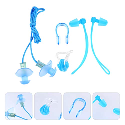 ABOOFAN Conjunto de 4 peças de tampões de ouvido e clipe de nariz kit de proteção nasal para criança
