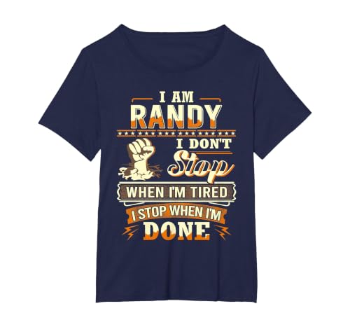 I am Randy Shirt Personalized Randy First Name T-Shirt, Women's Plus, Navy Blue, 1X