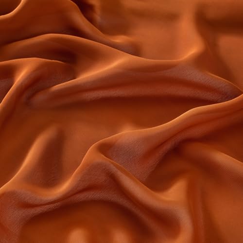 Image of Terracotta Chiffon Fabric by The Yard Continuous Sheer Arch Fabric 3 Yards | Pre-Cut Chiffon Draping Panels Airy Wedding Arch Draping Fabric 60 inch Wide for Events Backdrop Ceiling Decor DIY Craft Use