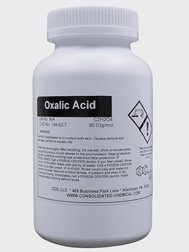 CCS CONSOLIDATED CHEMICAL & SOLVENTS Oxalic Acid 99.9% Pure - Premium Quality Rust & Wood Stain Remover - Industrial Grade - 250g