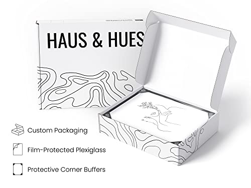 Haus And Hues Framed Minimalist Art, One Line Drawing Print, Women Posters, Silhouette Poster, One Line Wall Art, Black And White Framed Wall Art, Aesthetic Posters For Bedroom (Black, 12X16) #TOP3