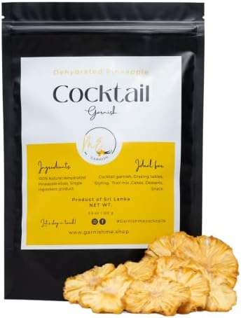 3.5 Oz Dehydrated Pineapple slices | Over 20 Dried Pineapple slices| Dried Pineapple fruit | Cocktail Garnishes | Edible Cocktail Garnish|