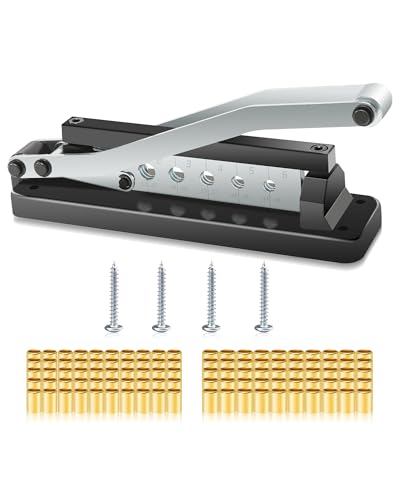 Heavy Duty Standard Hose Crimper, Air Hose Crimping Tool Kit with 5 Hardened Steel Dies & 100 Ferrules (0.593 Inch ID x 1 Inch & 0.656 Inch ID x 1 Inch) for 1/4, 5/16, 3/8 Inch PVC and rubber hoses