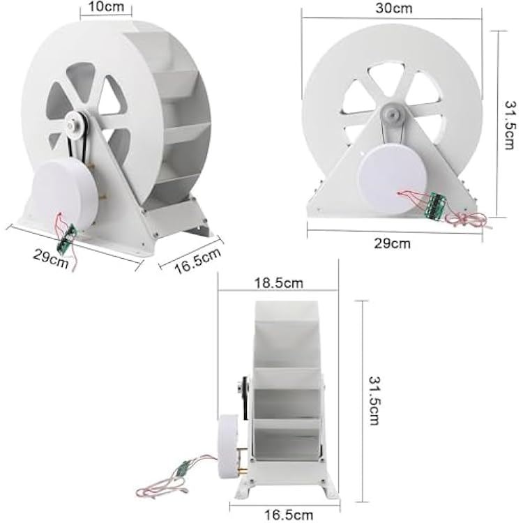 100W Micro Hydroelectric Turbine Generator, Low-Speed Hydro Water Wheel Generator for Household Outdoor Lighting