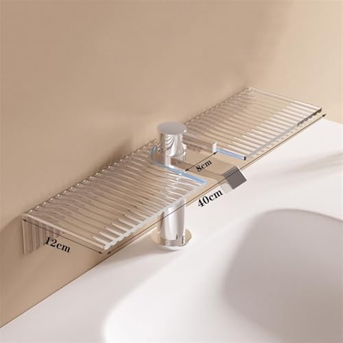Étagère de douche en acrylique transparent en U sans perçage pour robinet