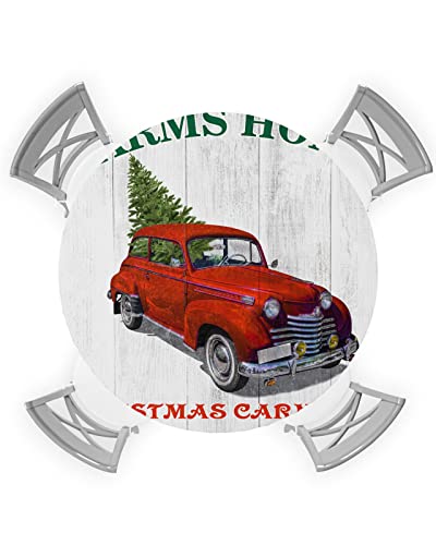 ViWMKP Mantel redondo ajustable con borde elástico para fiestas de picnic al aire libre, 132 x 132 cm