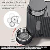 Gardner Pet Automatischer Futterspender für Katzen/Hunde 2 Näpfe(3L*2), Nicht elektrisch Futterautomat und Wasserspender Hund mit Edelstahlschüssel, Ohne Strom, BPA Frei, Gravitation Katzenfutter Grau