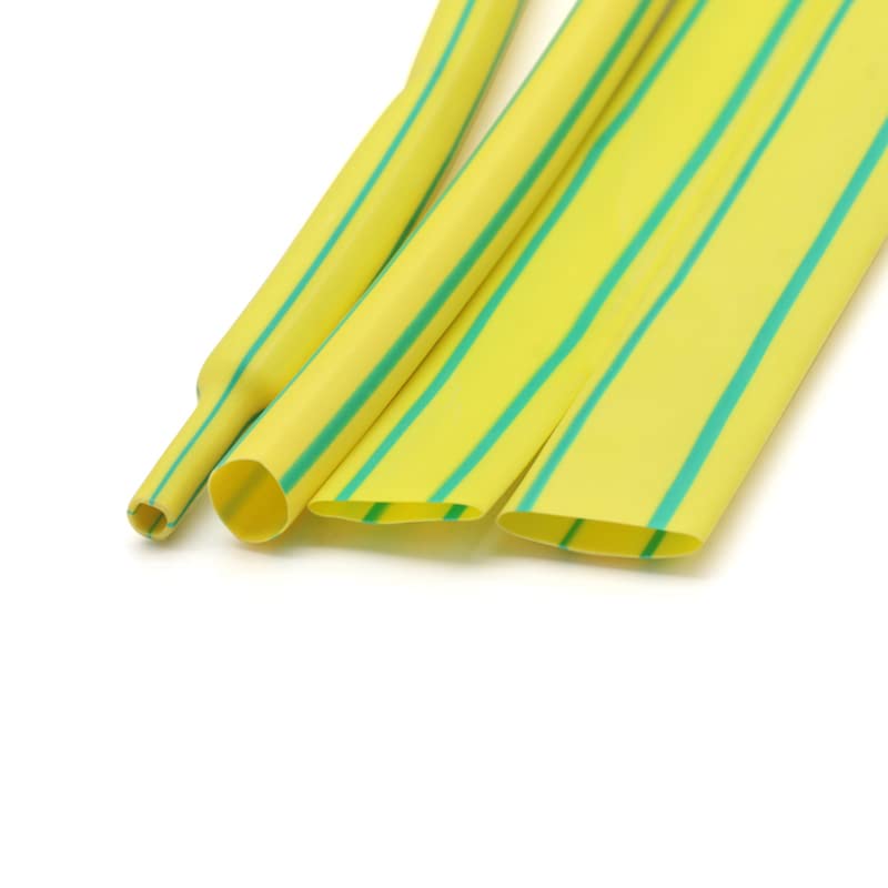 Guaina termorestringente Guaina termorestringente da 1-50 m, Rapporto 2:1, Guaina, Giallo Verde, Diametro 1 mm-50 mm, for Cavi/Fili for Auto(5 Meters,40mm)