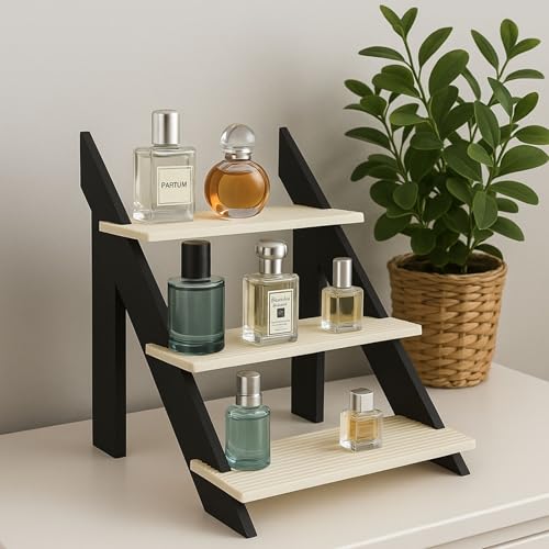 Cologne Display Stand – Tiered Perfume Organizer for Men’s Fragrances | Stylish Shelf for Cologne Bottles, Aftershave, and Toiletries | Space-Saving Countertop Storage