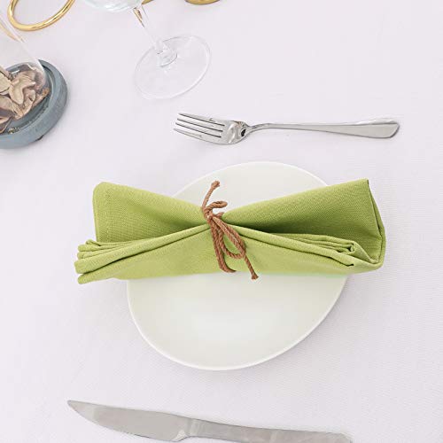 Cloth Napkins Set of 12 (18" X 18") Linen Textured Dinner Napkins Waterproof Extra Soft Thick Durable Reusable Napkins With Hemmed Edges for Family Dinners, Weddings and Everyday Use, Lemon