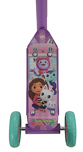 image for M.V. Sports Gabby's Dollhouse 3-Wheel Scooter for Kids Deluxe Edition 