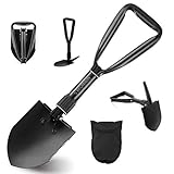 IKURAM Portable Folding Camping Shovel with Waist Pack, Small Survival Military Shovel for...