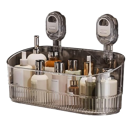 Étagère de salle de bain à ventouse rangement mural ondulé sans perçage d'angle
