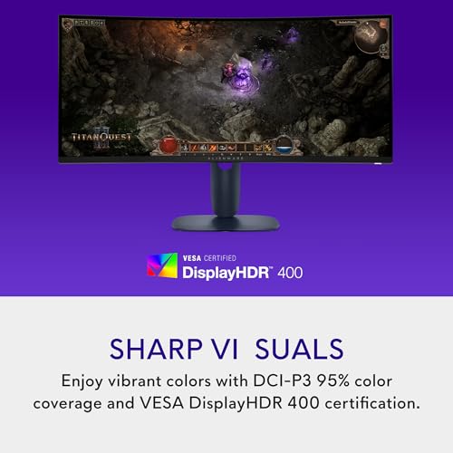 Alienware 34 Curved Gaming Monitor – AW3425DWM - 34-inch WQHD (3440 x 1440) 180Hz 1ms Display, 1500R Curve, AMD FreeSync Premium, VESA AdaptiveSync, VESA DisplayHDR 400, 360° Ventilation by Alienware - Image 6
