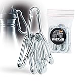 HISPAVIR® | Pack 6 uds Mosquetones Pequeños 6X60 | Acero Zincado | Resistentes y Antióxido | Cierre de Resorte | Mosqueton para LLaveros, Camping, Pesca, Toldos, Hamacas y Mochilas