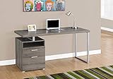 Monarch Specialties Computer Writing Desk for Home & Office Laptop Table with Drawers Open Shelf and File Cabinet-Left or Right Set Up, 60' L, Dark Taupe