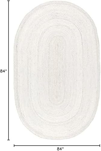 Miniatura 4 de The Weaver House - Alfombra decorativa de yute natural, alfombra bohemia tejida a mano, alfombra decorativa personalizada (M-9-RD-BLK)