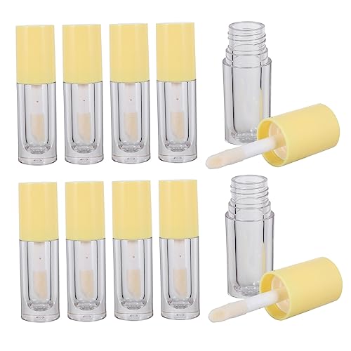 UKCOCO 10 piezas Tubos de Brillo Labial Transparentes de Recargables y Reutilizables Envases Vacíos para Bálsamo Labial Diseño Portátil y Duradero Pack de Unidades para Viaje