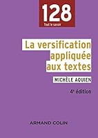 La versification appliquée aux textes - 4e édition 2200601808 Book Cover