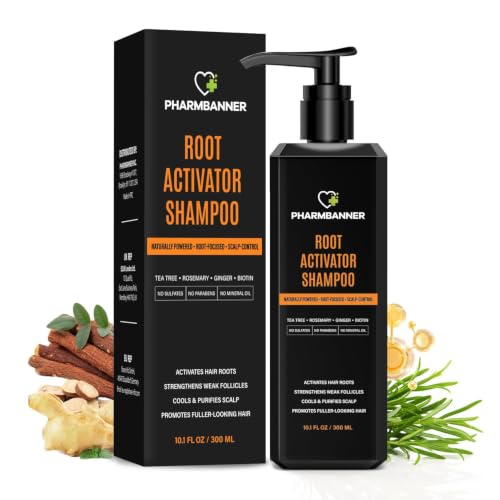 Root Activator Shampoo for Men: Hair Growth Shampoo for Thinning Hair - Natural Herbal Formula with...