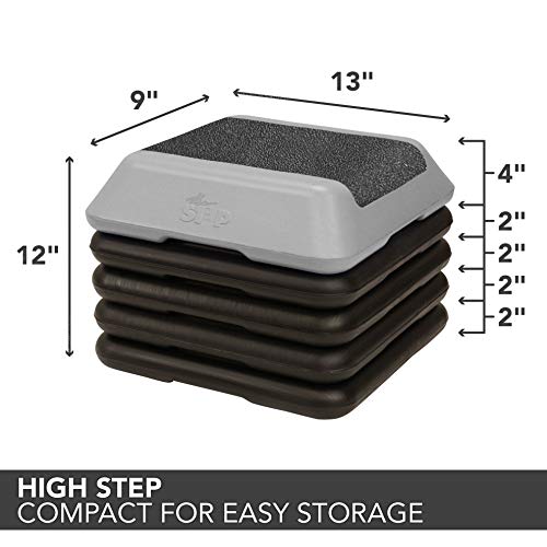 The Step High Step Aerobic Platform with High Step Grey Aerobic Platform and 4 Black Risers