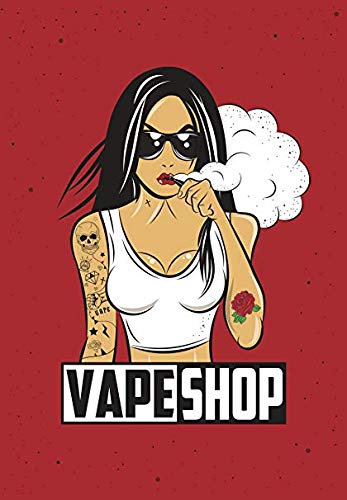 Amazon.com - Sexy Tough Vape Shop Tattoo Girl Cartoon Banner Vinyl Decal  Bumper Sticker (12" Tall)