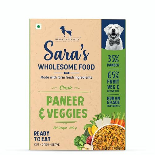 Image of Sara's Wholesome by HUFT Classic Paneer & Veggies Dog Food - 300 gm (Pack of 3) | Wet Gravy Meal for All Breeds & Life Stages | No Artificial Flavours, Preservative-Free