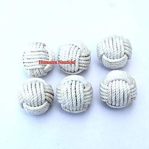 Set of 6 Cotton Rope Balls/Nautical Decoration Table Decor Rope Balls/Nautical Bowl Filler/Beach Decor