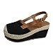 Yvelands Femmes Sandales Plates Bout Ouvert Bohème Sandales Compensées Mi-compensées, Baskets Espadrilles Chaussures De Sport Pantoufles à Talons Plats Vacances été(BC)