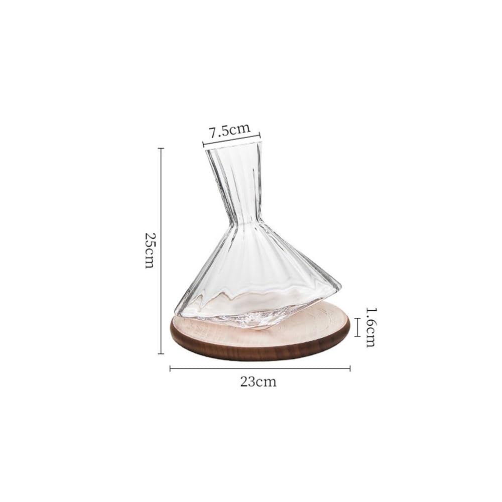 birene Decanter Decanter for Vino Rotante autobilanciante Aeratore for Bicchieri a Coste Verticali Cene in casa Degustazione