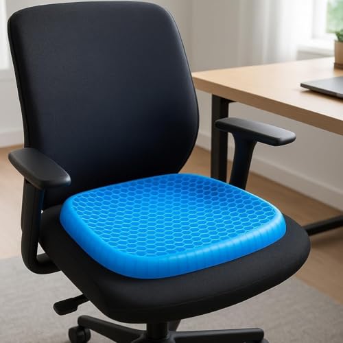 Almofada Ortopédica Em Gel De Silicone Para Assento, Cóccix, Coluna E Hemorroida, Com Capa Lavável, Antiderrapante E Estrutura Ventilada Favo De Mel,