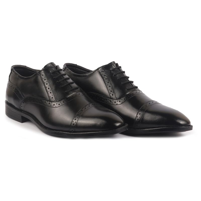 Image of FAUSTO Men Genuine Leather Formal Lace Up Brogue Shoes for Office | Meeting Event Shoes with Comfort