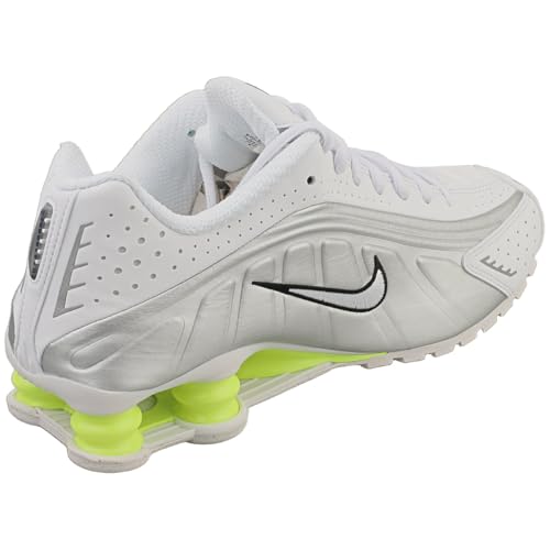 Nike Shox R4 Shoes (AR3565-102, White/Metallic Silver/Volt/White)2