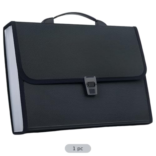 Multi Pocket Expanding File Folder with Handle, Accordion File Organizer, Portable Expanding Folder with Buckle Closure and Reinforced Hemming, A4 Size for Office and Business Documents - Image 4