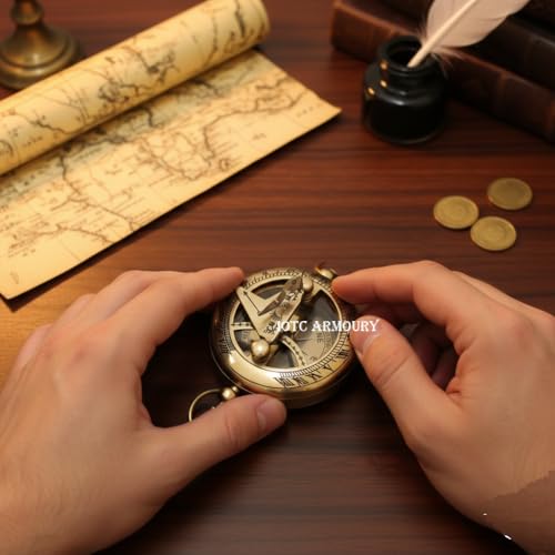 Brújula Náutica de Bolsillo de Latón Con Pulsador miniatura 4
