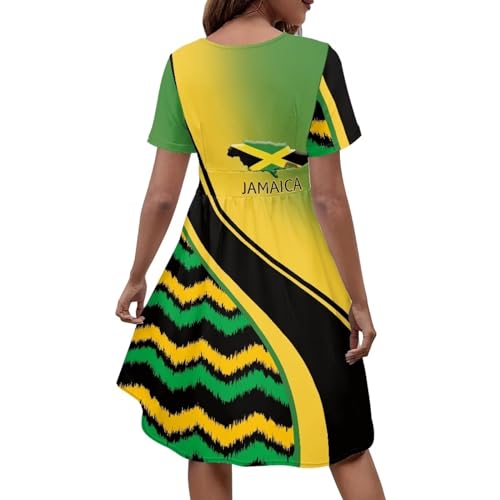 Image of Women's Summer Dresses Short Sleeve Formal Dresses with Pockets | Lightweight polyester fabric delivers cool airflow during hot summer outdoor activities