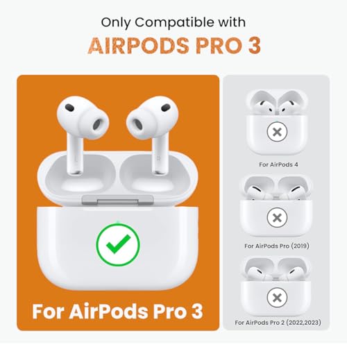 Image of ZORBES Compatible with Airpod Pro 3, TPU Earbud Charger Box Cover, Fashion Orange Lychee Pattern Anti-Scratch Protective Case Cover with Lanyard, Travel Earbud Case Cover
