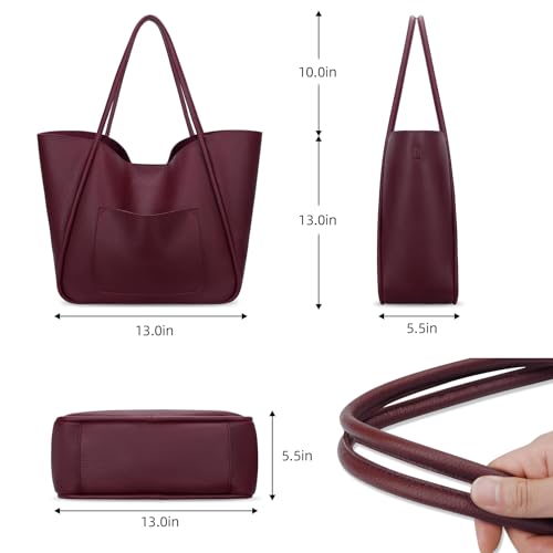 Bolso Tote para mujer de cuero vegano gran capacidad miniatura 7
