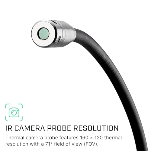 Image of FLIR VS80 Thermal Videoscope Kit with IR Probe (160x120 Resolution), 19mm x 1m Long | Thermal IR probe, VS80 display, metal case, neck /hand straps, audio headset, image and video capture