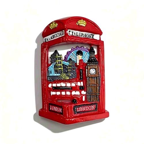 Imán de Resina 3D Cabina Telefónica Roja de Londres