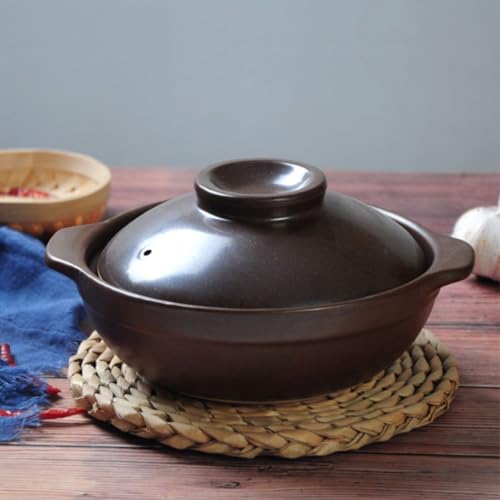 Cazuela de cerámica para guisos con asas olla tradicional de alta resistencia al calor 8