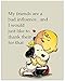 My Friends Are Bad Influence Funny Wall Art Poster - Sarcastic Charlie Brown Quotes Wall Art Decor for Home, Office, Studio, Living Room, Bedroom or Kitchen (Whimsical, 8 x 10 inches)
