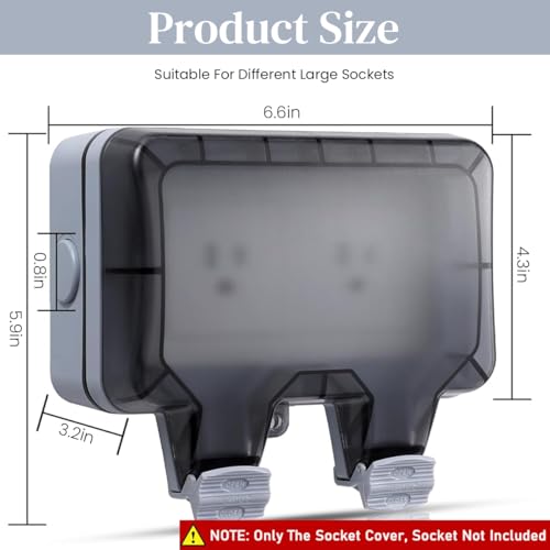 Image of 146 Type Double Socket Switch Cover with Flip Up Lid (Socket Excluded)