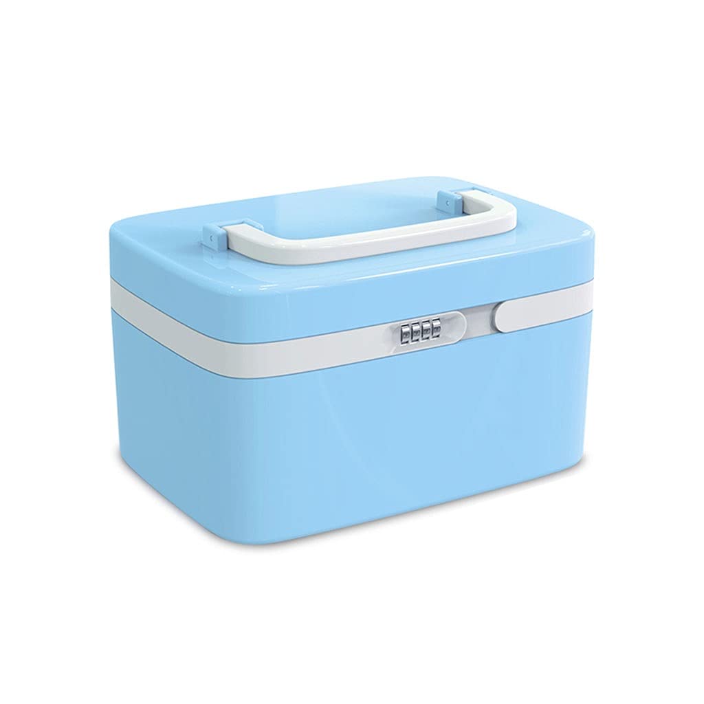 Erste Hilfe Set 10.94-Zoll-Kunststoff-Erste-Hilfe-Kasten-Passwort Medical Box Haushalts-Erste-Hilfe-Kit-Medizin-Box mit Lock-Aufbewahrungsbox Verbandskasten (Color : A)
