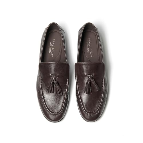 Image of BEAU TODAY Suede Tassel Loafers for Women, Slip On Flats Shoes Women Comfortable, Lightweight Ladies Loafers Shoes Dress Casual Business Driving Moccasins for Work