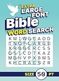 Extra Large Font Bible Word Search Size 50 pt: XL Jumbo Print Christian Puzzle Book for Seniors